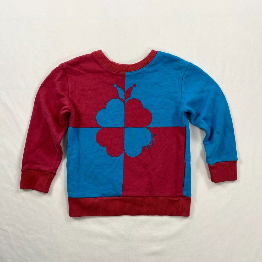 Gucci Club de Magicist Sweatshirt Cotton Logo Boys 6 Blue Red Jester Magic